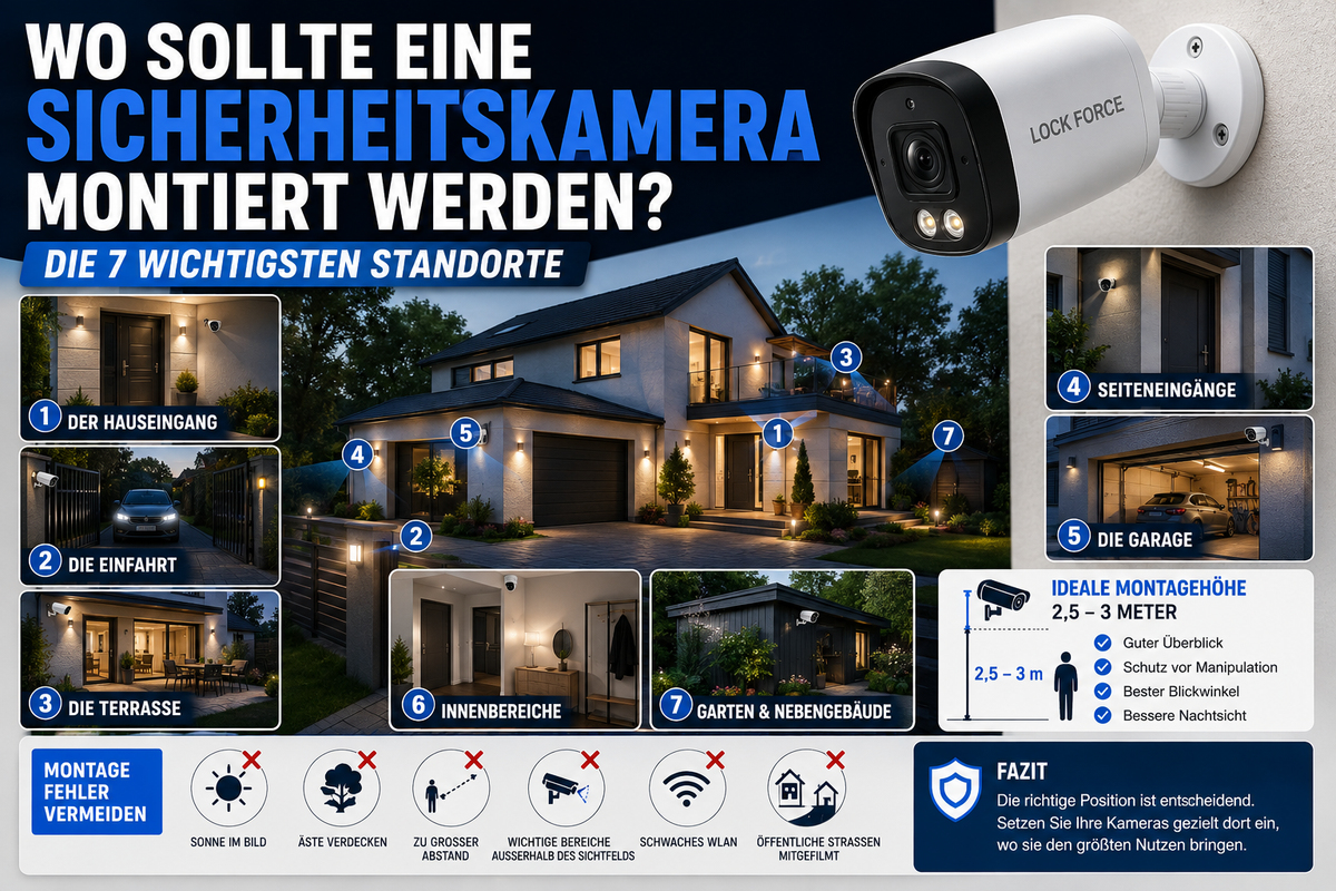 Wo sollte eine Sicherheitskamera montiert werden? Die 7 wichtigsten Standorte