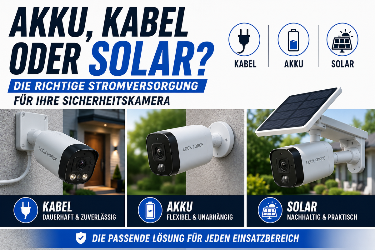 Sicherheitskamera mit Akku, Kabel oder Solar – Welche Variante ist die richtige?
