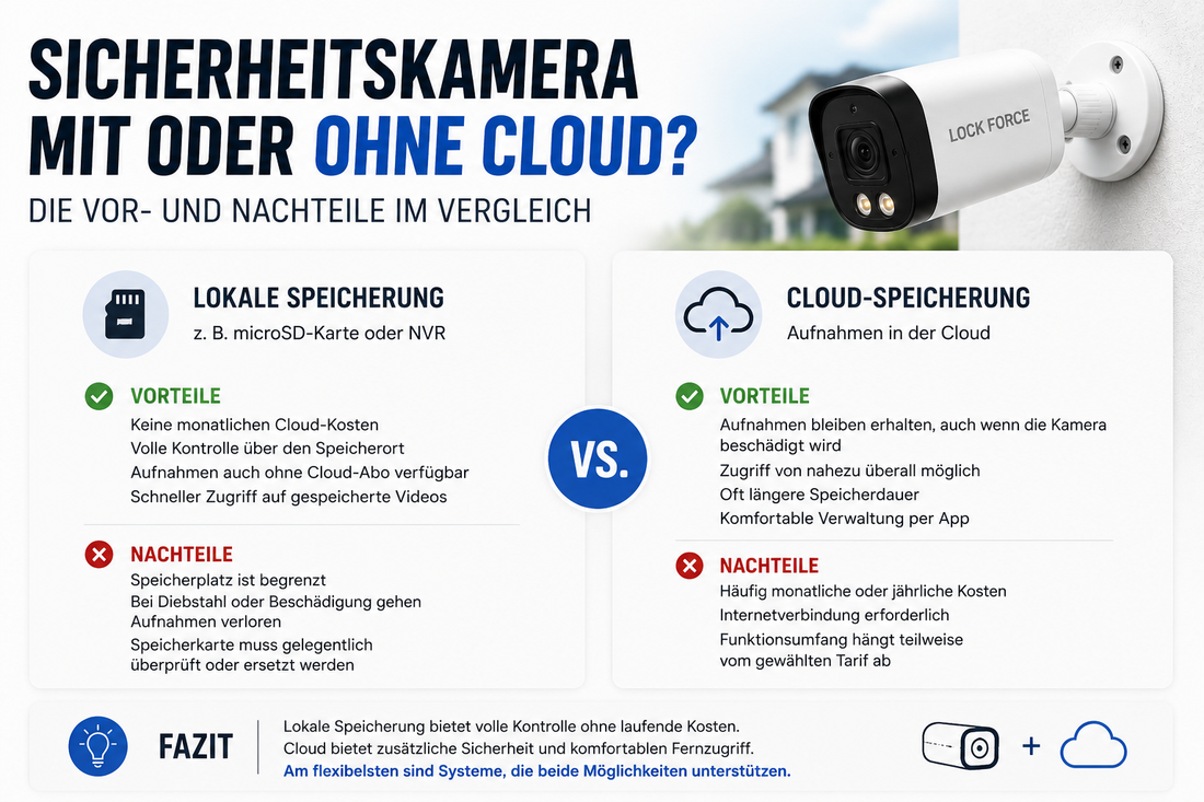 Sicherheitskamera mit oder ohne Cloud? Die Vor- und Nachteile im Vergleich