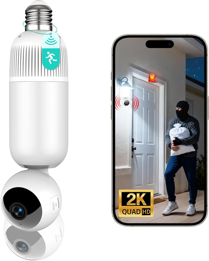 3MP Lampenkamera mit 360° & Farbnachtsicht