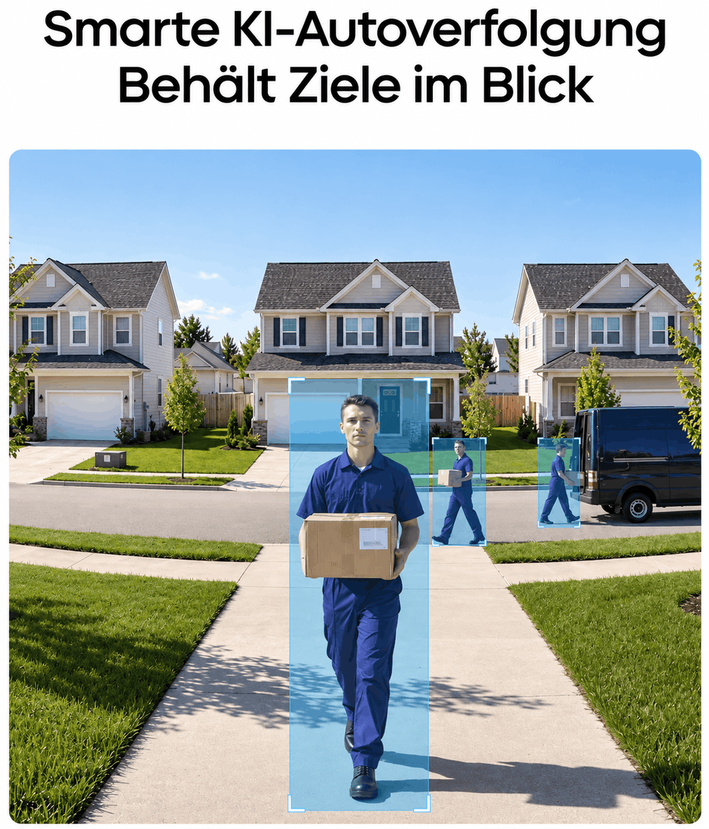 Neu 2K Solar Sicherheitskamera mit 360° Tracking