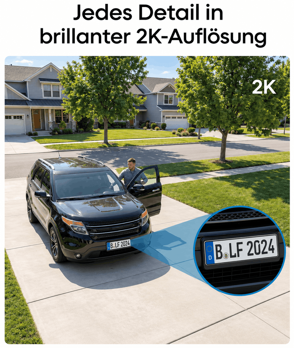 Neu 2K Solar Sicherheitskamera mit 360° Tracking