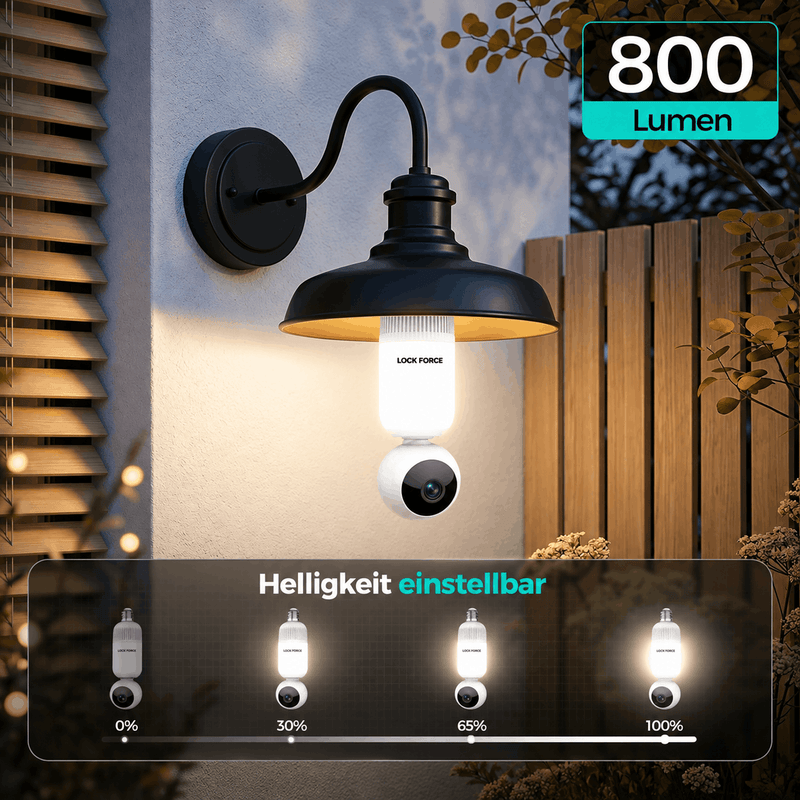 3MP Lampenkamera mit 360° & Farbnachtsicht