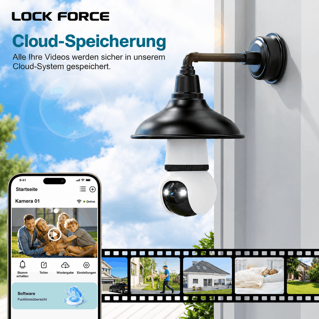 Smarte Überwachungskamera mit Farbnachtsicht, Bewegungsalarm & lokaler Speicherung