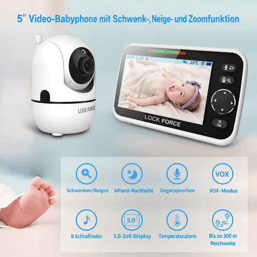 Babyphone mit 5-Zoll-Display & Kamera