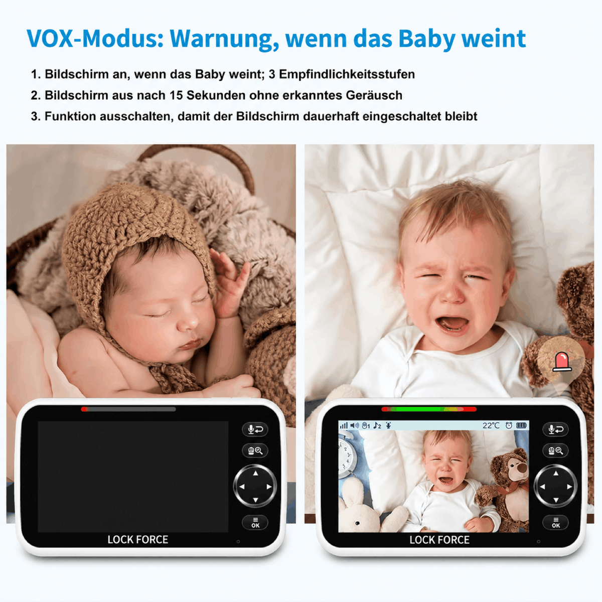 Babyphone mit 5-Zoll-Display & Kamera