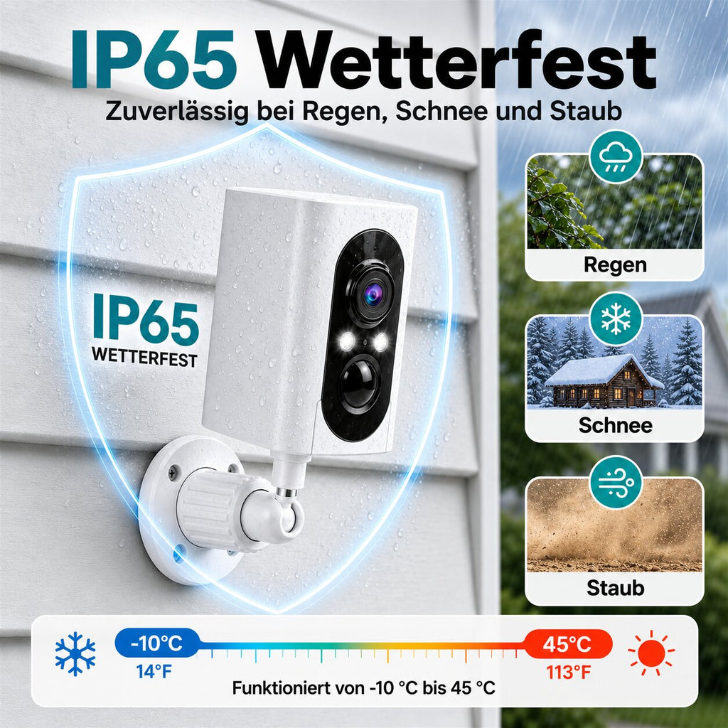 Smarte 4MP WLAN-Überwachungskamera mit WiFi 6, Personenerkennung & Farbnachtsicht