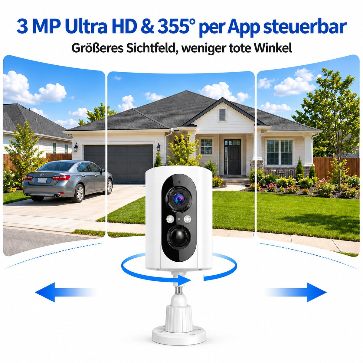 Smarte 4MP WLAN-Überwachungskamera mit WiFi 6, Personenerkennung & Farbnachtsicht