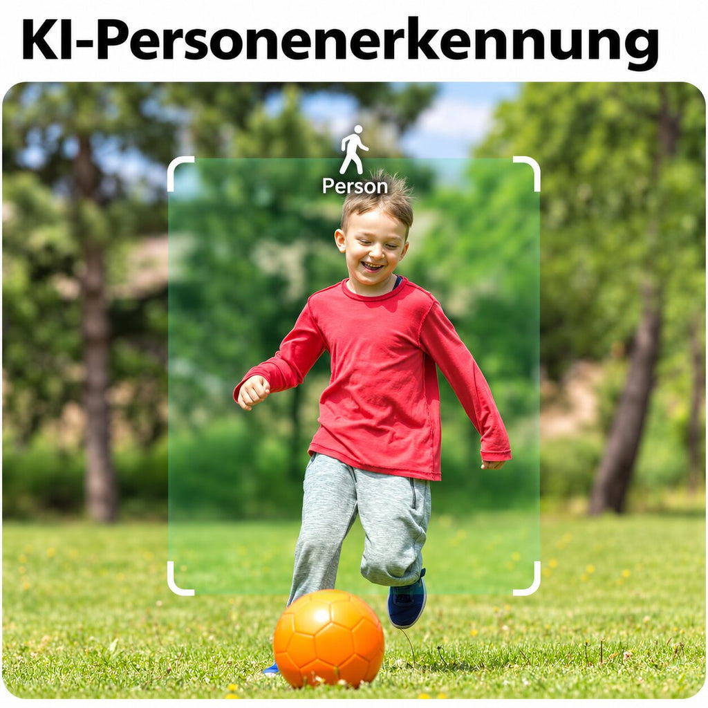 Smarte 2MP WLAN-Überwachungskamera mit KI-Personenerkennung & Farbnachtsicht
