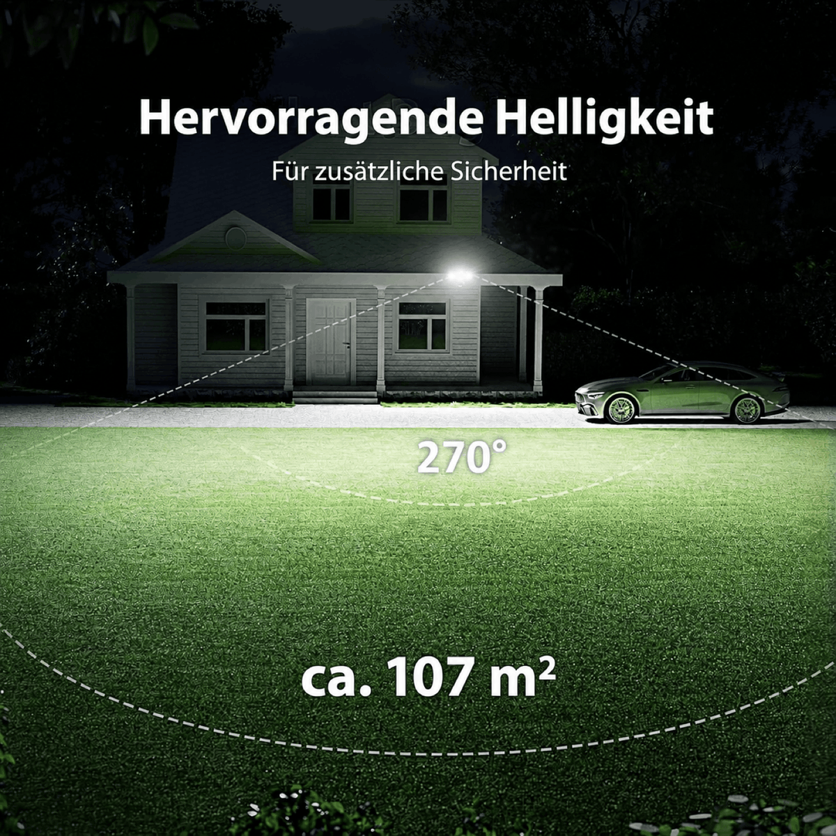 LED Außenstrahler 75W mit Bewegungssensor