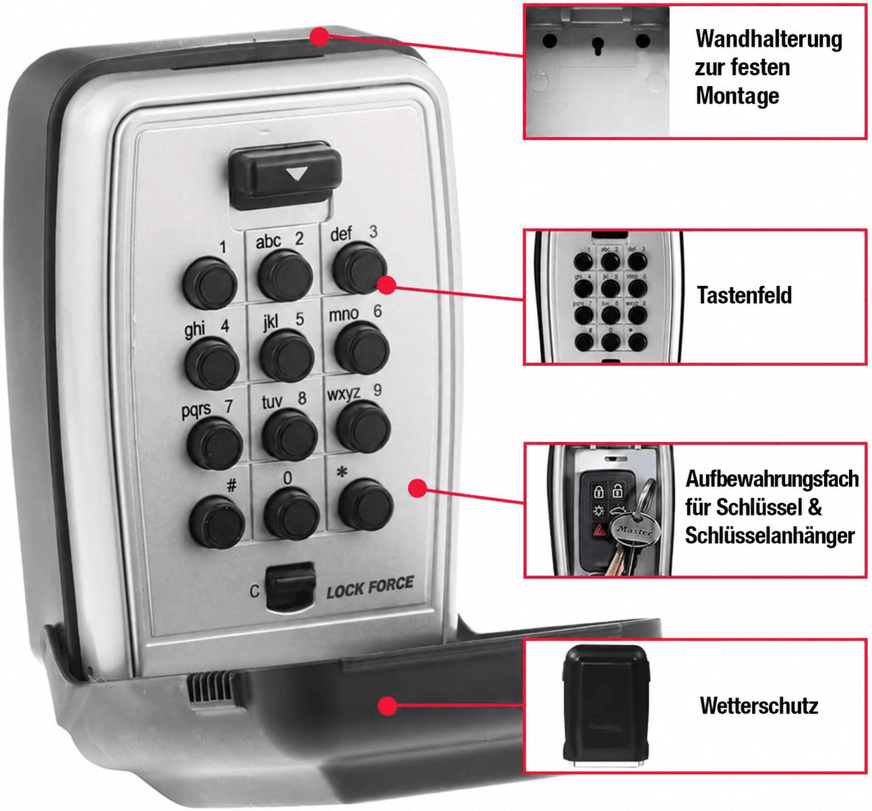 Schlüsselbox mit Drucktasten-Zahlencode - K500