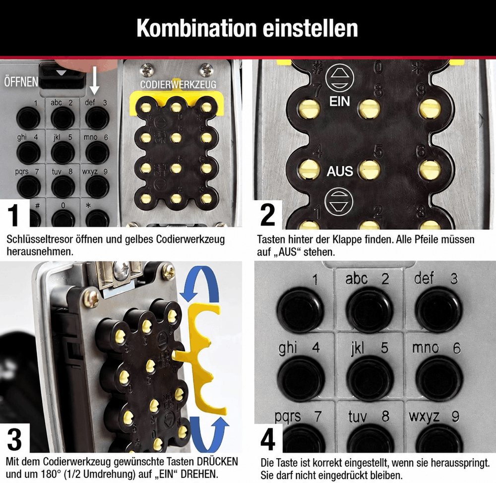 Schlüsselbox mit Drucktasten-Zahlencode - K500