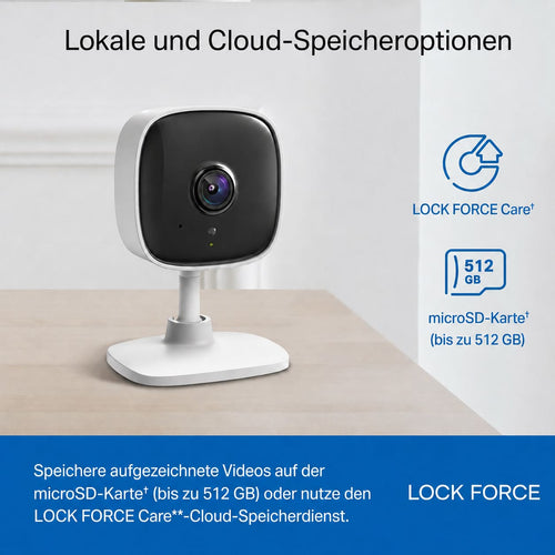HD WLAN-Kamera mit Bewegungs- und Geräuschalarm