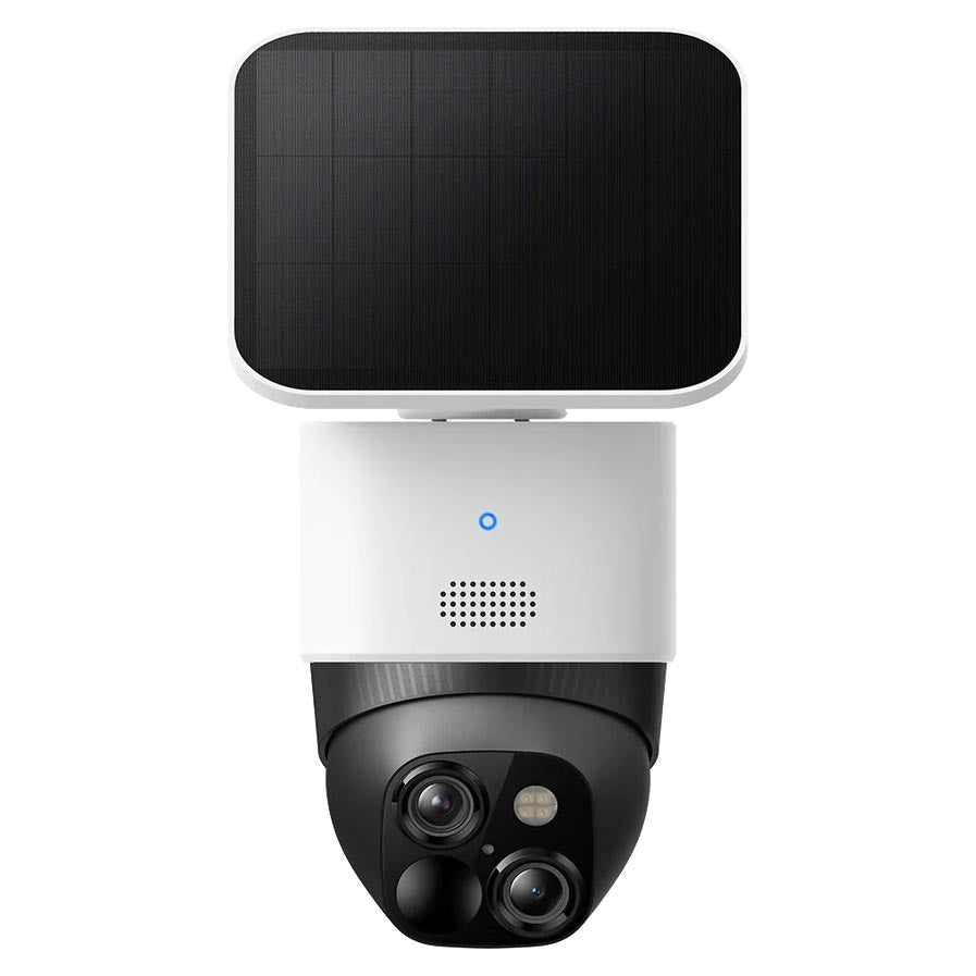 Lock Force Dual-Objektiv-Solarkamera mit Statusleuchte und Lautsprecher freigestellt