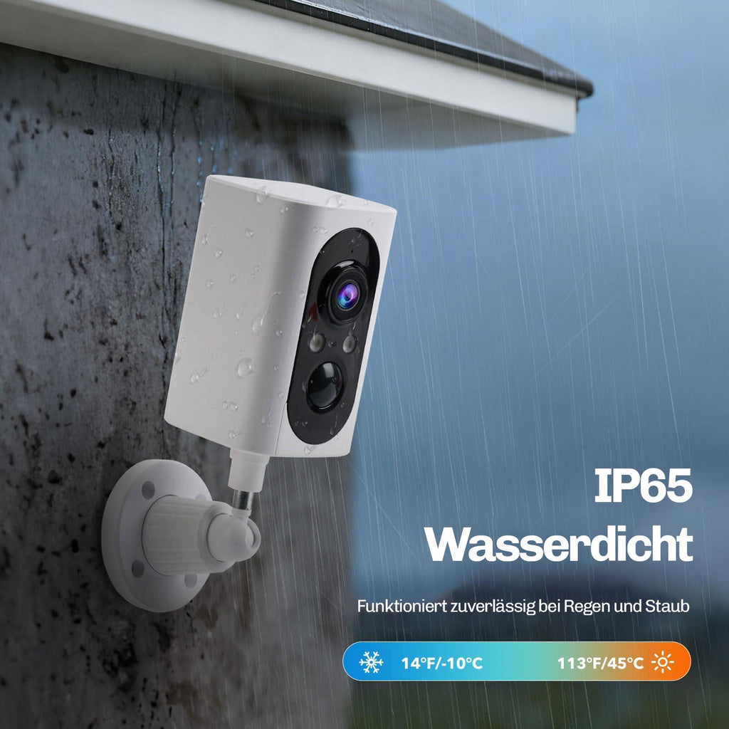 Lock Force Kamera wasserdicht nach IP65, funktioniert bei Regen und Staub von -10°C bis 45°C