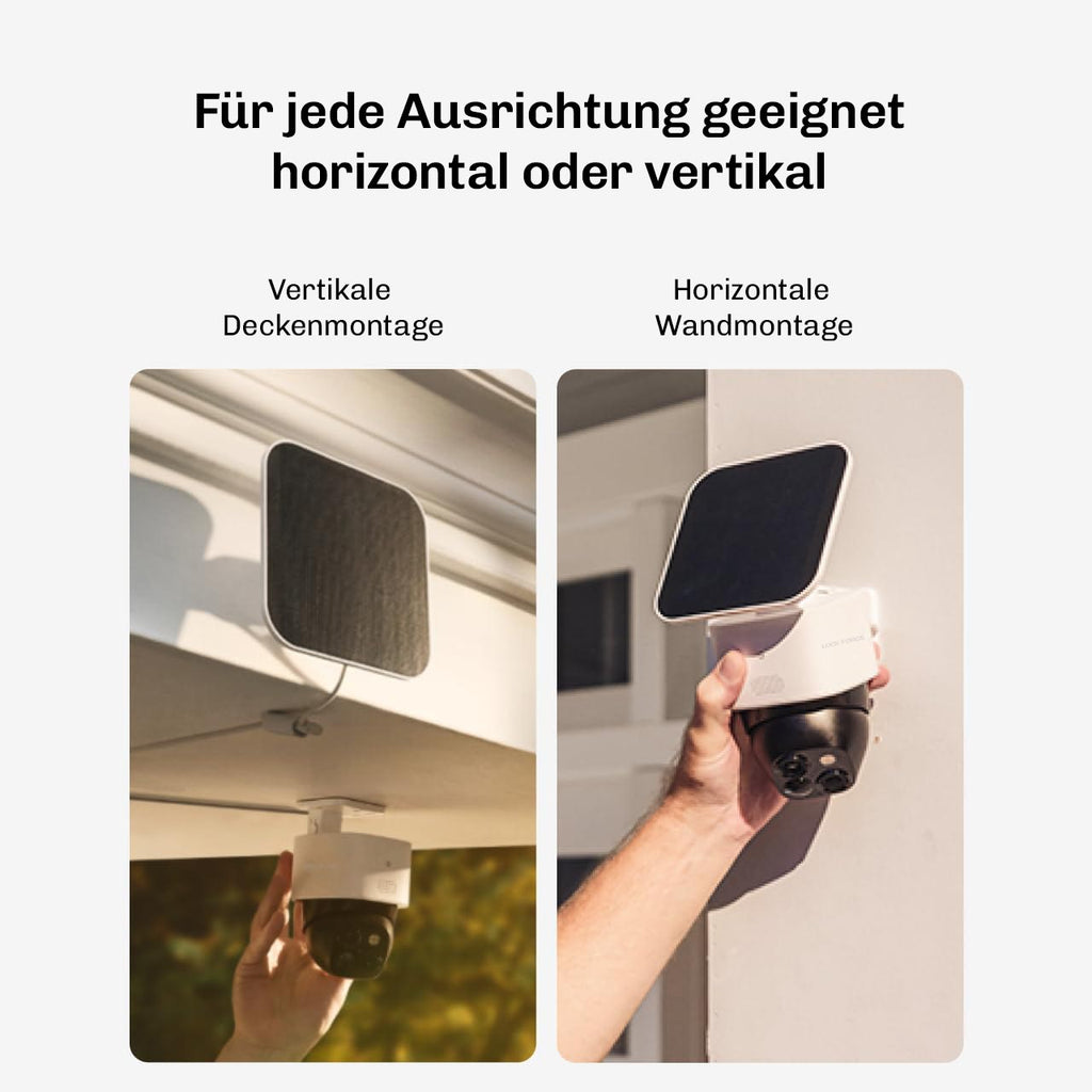 Lock Force Dual-Kamera vertikal an Decke und horizontal an Wand montiert für flexible Ausrichtung