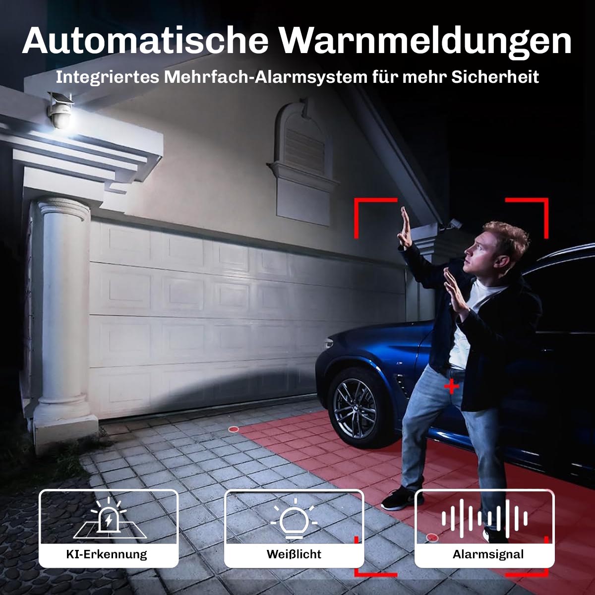 Lock Force Solarkamera erkennt und verfolgt automatisch Personen im Überwachungsbereich