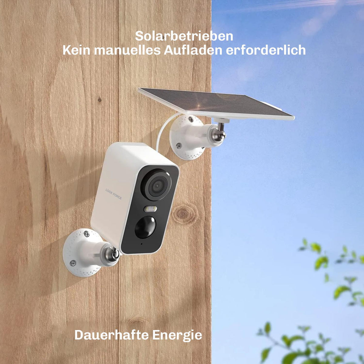 Lock Force Solarkamera erhellt nachts die Umgebung für klarere Farbaufnahmen