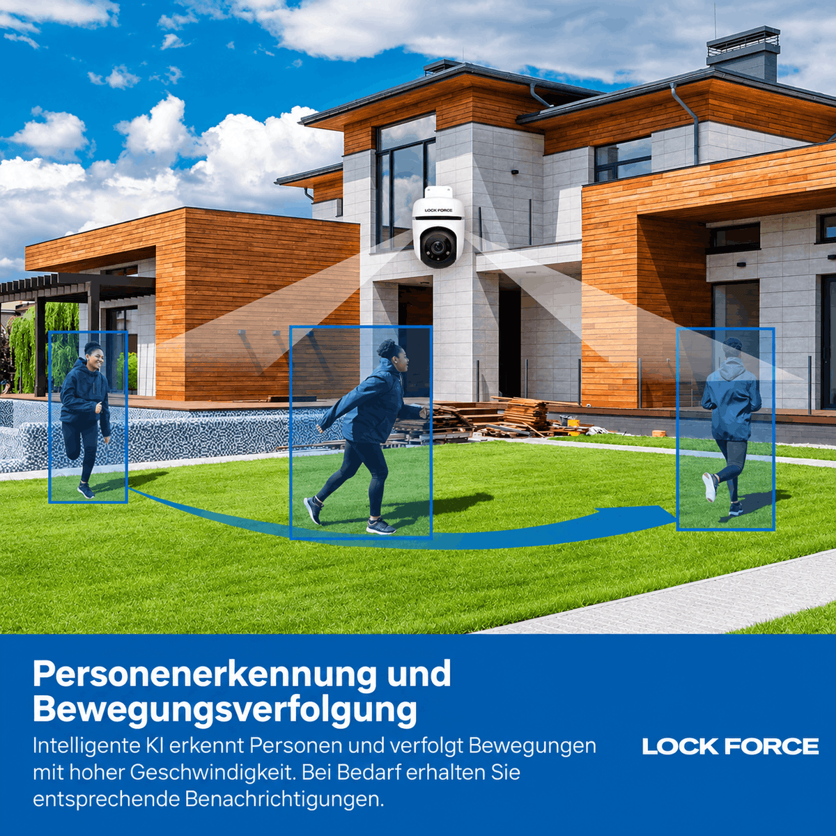 1080p WLAN PTZ Überwachungskamera 360°