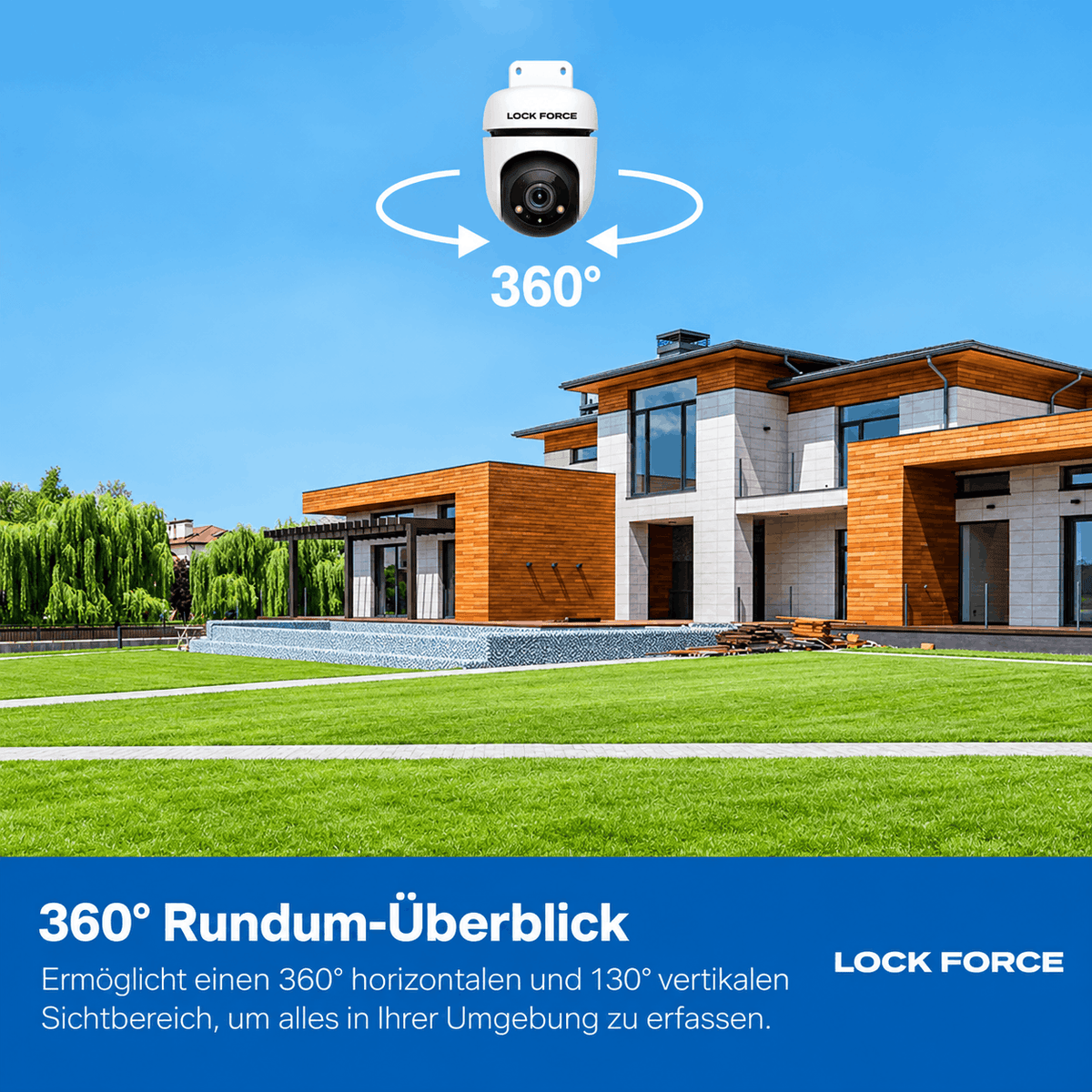 1080p WLAN PTZ Überwachungskamera 360°