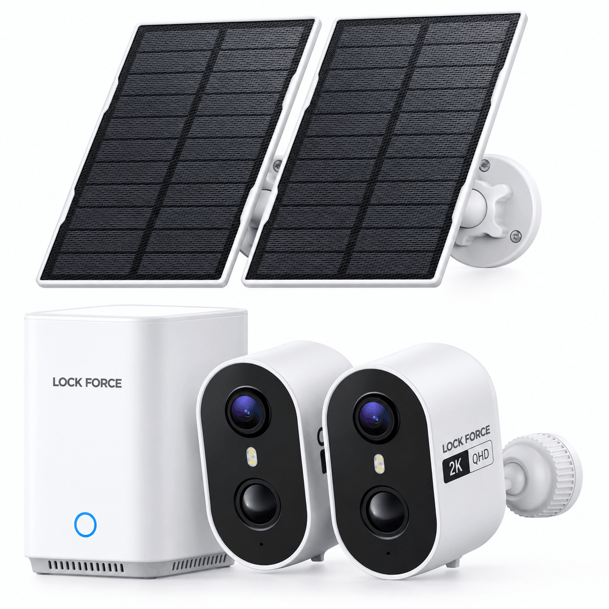 2K Solar Sicherheitskamera System, 2er-Set