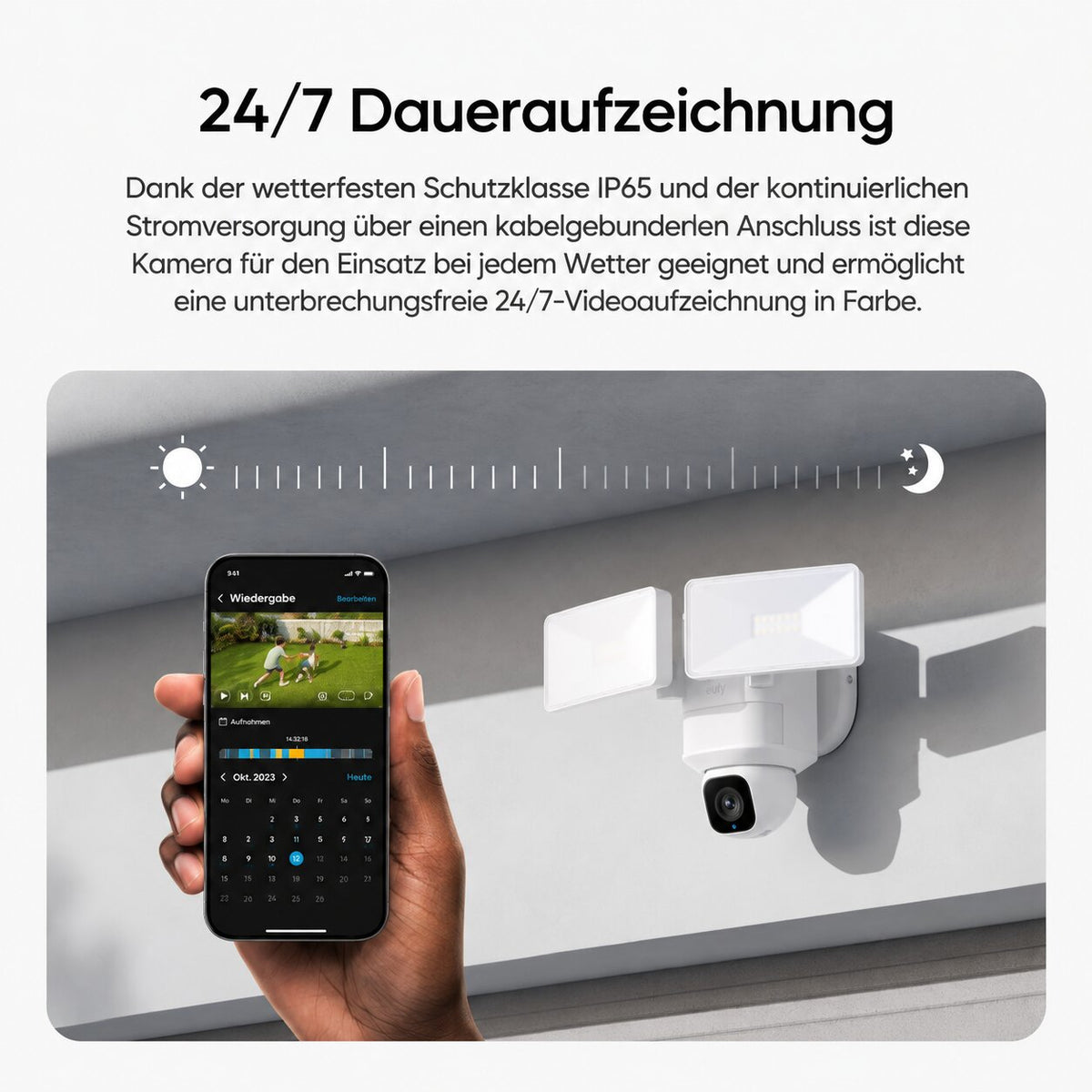 Smarte 4MP Solar-WLAN-Überwachungskamera mit 8.000-mAh-Akku, PIR-Erkennung & Farbnachtsicht