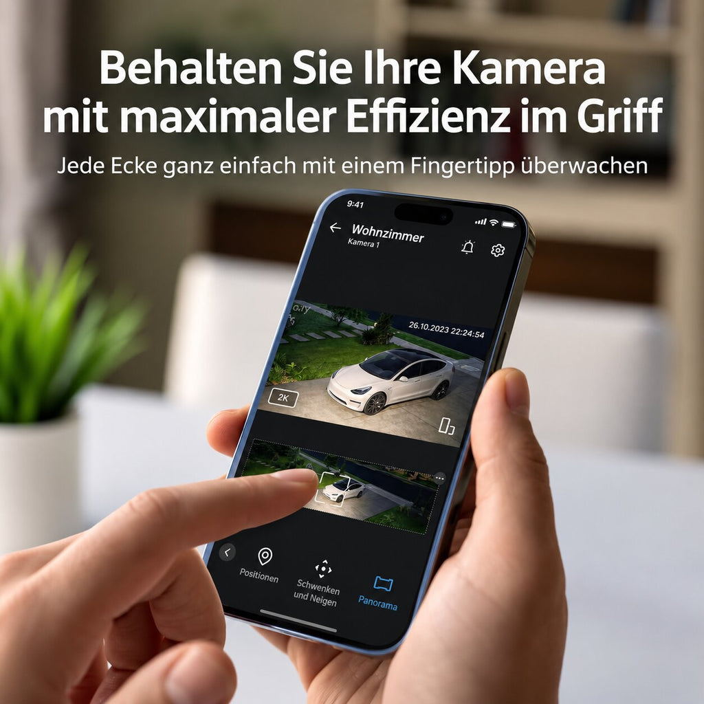 Smarte 4MP Solar-WLAN-Überwachungskamera mit 8.000-mAh-Akku, PIR-Erkennung & Farbnachtsicht